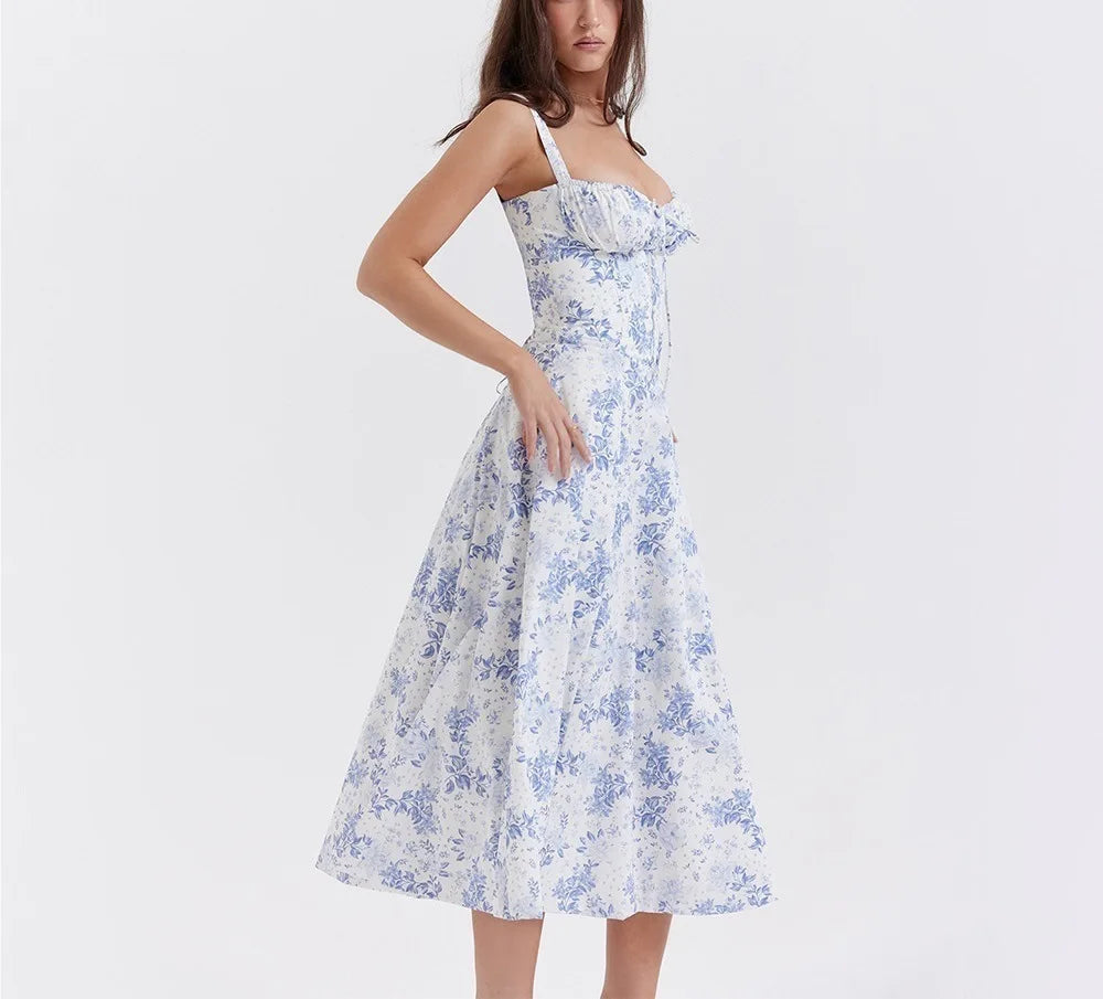 French Blue Corset Dress