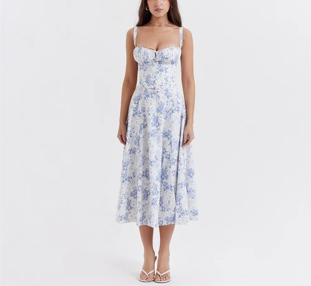 French Blue Corset Dress