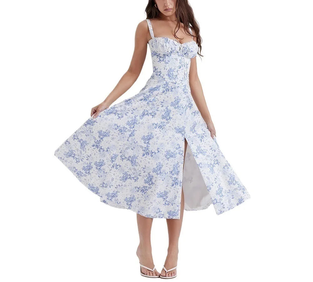 French Blue Corset Dress