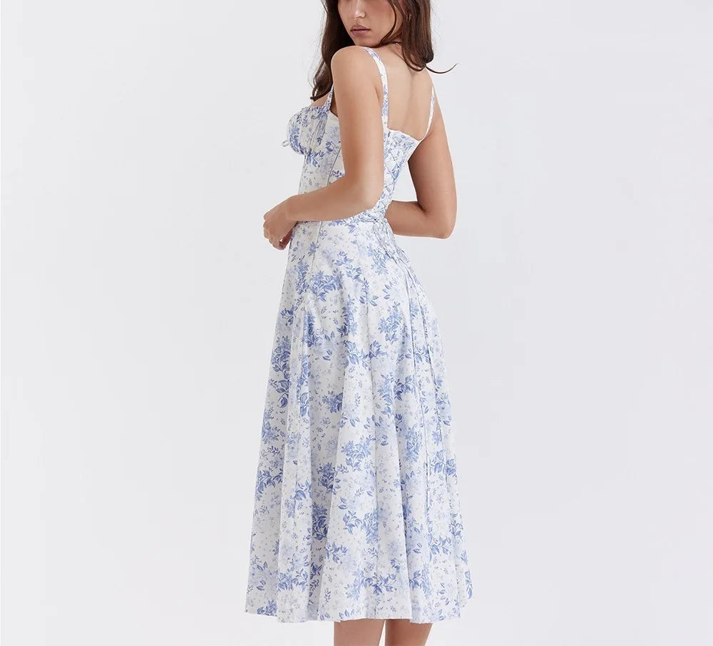 French Blue Corset Dress