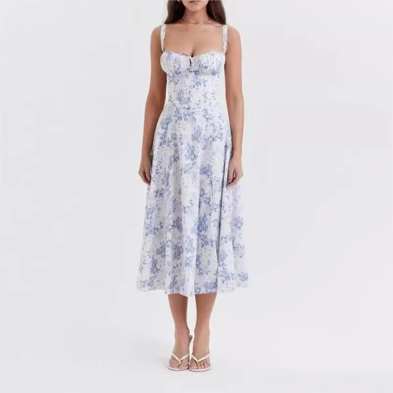 French Blue Corset Dress
